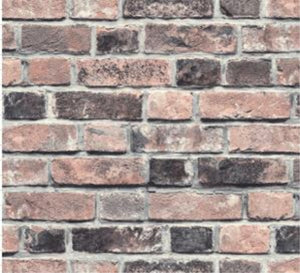 GW2001 Antique Brick Peel and Stick Wallpaper Roll size 19 inch Wide x 18ft. Long Red Gray