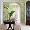 Winsome Green Floral Damask Wallpaper