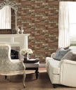 Grace & Gardenia GWN5002 Vintage Faux Brick Textured Wallpaper, Tan, Rust, Brown