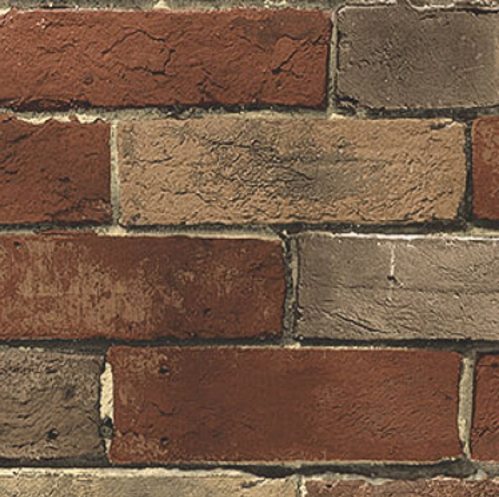 Grace & Gardenia GWN5002 Vintage Faux Brick Textured Wallpaper, Tan, Rust, Brown