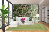 Grace & Gardenia Tropical Banana Leaf on Black 27 in Peel and Stick wallpaper