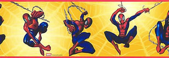 Marvel BZ9111B Comics Spiderman Wallpaper Border, Yellow