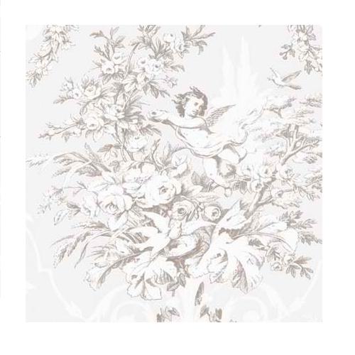 Patton CH28310 Angel Floral Toile Wallpaper, Silver