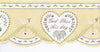 Wallpaper For Less CN76219DC Welcome Home Hearts Wallpaper Border, Yellow Blue