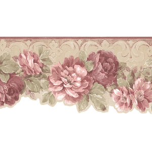 Patton CN76738DC Flowers Wallpaper Border, Pink