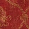 Grace & Gardenia G5003  Damask Prepasted Wallpaper, Red Gold