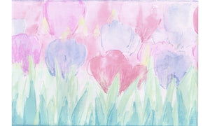 Norwall CT78172 Tulips Wallpaper Border, Blue Pink