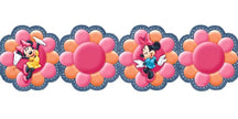 Imperial DF059222D Disney Home Minnie Funky Flowers Wallpaper Border, Navy Blue