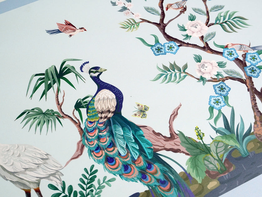 GB50031 Chinoiserie Herons Peel and Stick Wallpaper Border 10