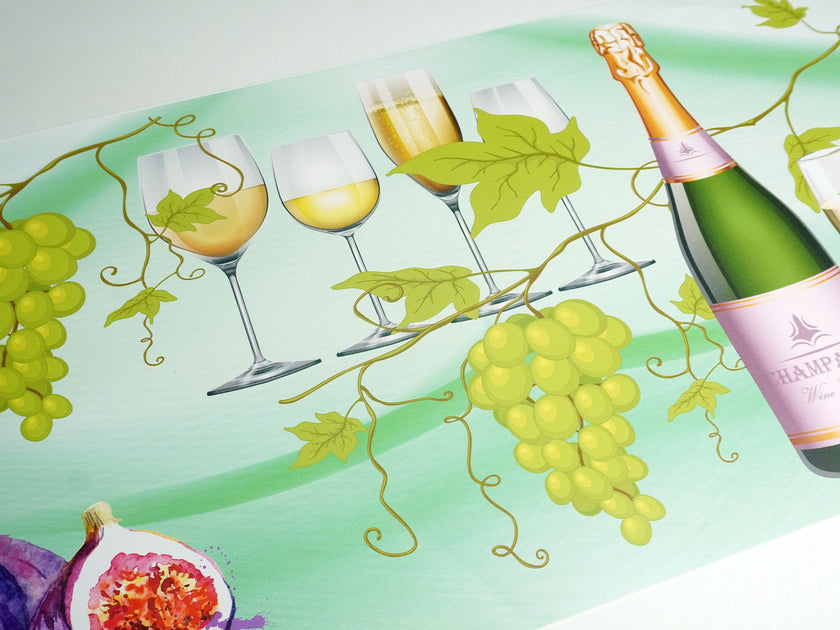 GB1900311g8 Champagne and Grapes Peel and Stick Wallpaper Border 8
