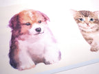 GB30021 Kittens & Puppies Peel and Stick Wallpaper Border 10in or 8in Height x 15ft Long, Beige Blue Orange Cream