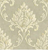 GW1012  Grace & Gardenia Cream & Pale Gold Damask Peel & Stick Wallpaper