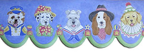 LA73566B Cute Circus Puppies Wallpaper Wall Borders, Blue