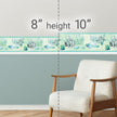 GB10011 Coral and Seashells Peel and Stick Wallpaper Border 10in Height x 18ft Long Blue Green