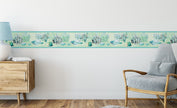 GB10011g8 Coral and Seashells Peel and Stick Wallpaper Border 8in Height x 18ft Long Blue Green