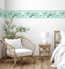 GB10011 Coral and Seashells Peel and Stick Wallpaper Border 10in Height x 18ft Long Blue Green