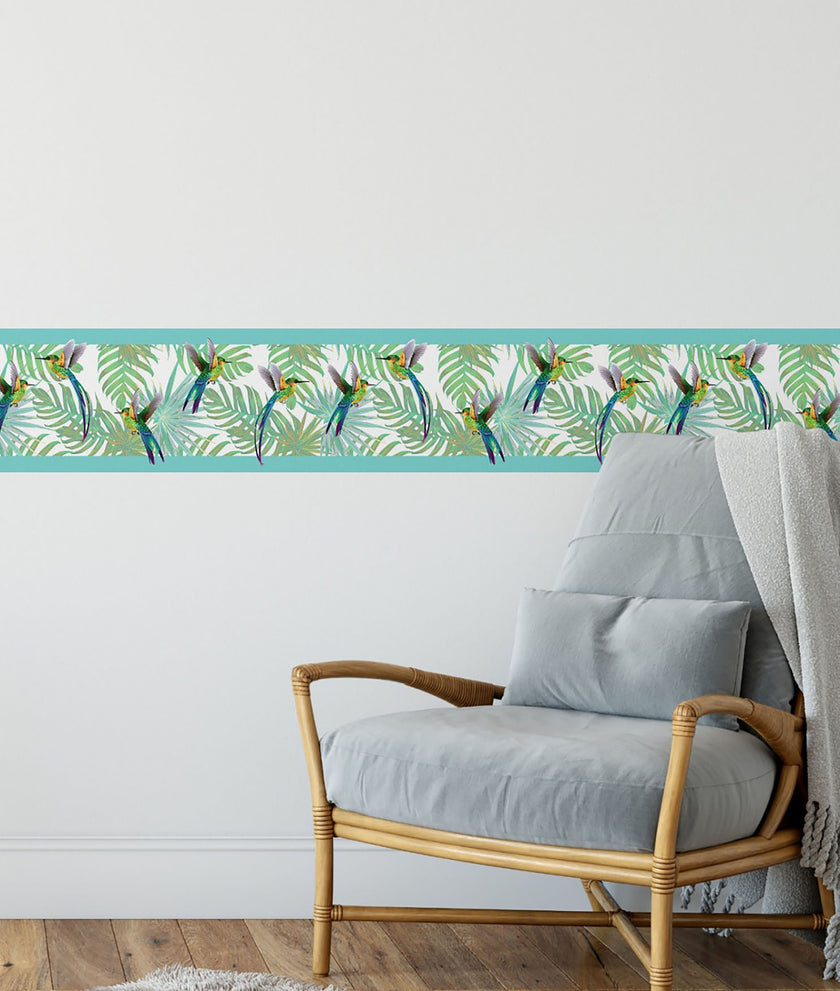 GB20011 Hummingbirds and Tropical Plants Peel and Stick Wallpaper Border 10