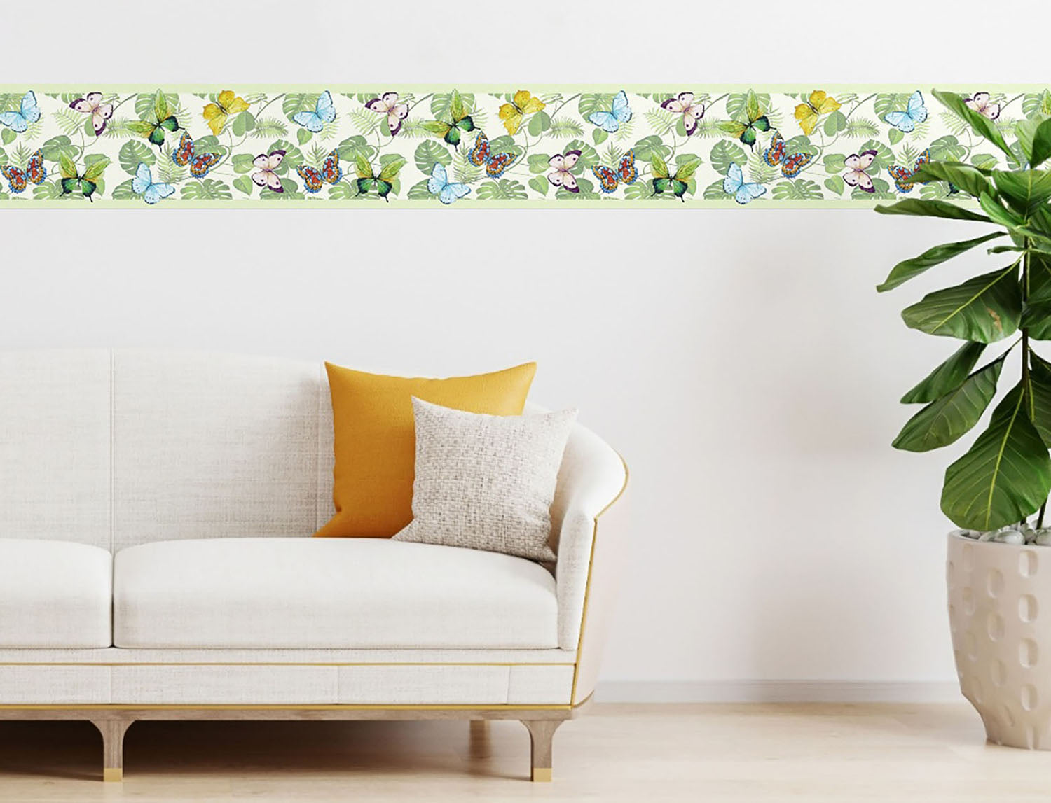 GB20021 Butterflies and Tropical Plants Peel and Stick Wallpaper Border 10