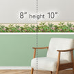 GB20040g8 Grace & Gardenia Tropical Watercolor Peel and Stick Wallpaper Border 8in Height x 18ft Long, Beige Green Purple