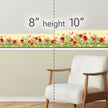 GB40020 Grace & Gardenia Wildflower Bloom Peel and Stick Wallpaper Border 10in or 8in Height x 15ft Long,Yellow Green Red