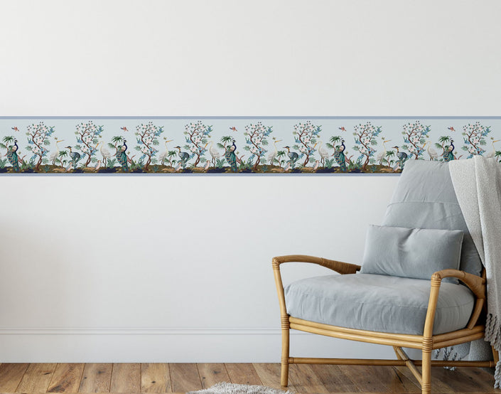 GB50031 Chinoiserie Herons Peel and Stick Wallpaper Border 10