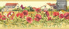 GB50061 Countryside Watercolor Flowers Peel and Stick Wallpaper Border 10in Height x 18ft Tan / Red / Green