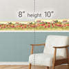 GB50061 Countryside Watercolor Flowers Peel and Stick Wallpaper Border 10in Height x 15ft Tan Red Green