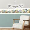 GB50071g8 Living Garden Peel and Stick Wallpaper Border 8in Height x 18ft Multicolor