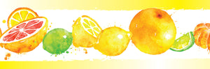 GB50111g8 Grace & Gardenia Citrus Splash Peel and Stick Wallpaper Border 8in Height x 18ft Yellow Orange Green