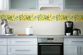 GB50121g8 Grace & Gardenia Lemon Flower Peel and Stick Wallpaper Border 8in Height x 18ft Yellow/Green/White