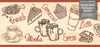 GB80011g8 Coffee Illustrations Peel and Stick Wallpaper Border 8in Height x 18ft Beige/Brown/Burgundy