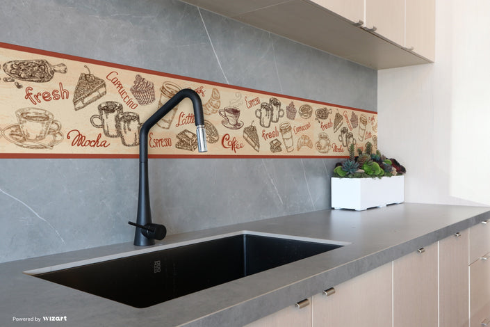 GB80011 Coffee Illustrations Peel and Stick Wallpaper Border 10