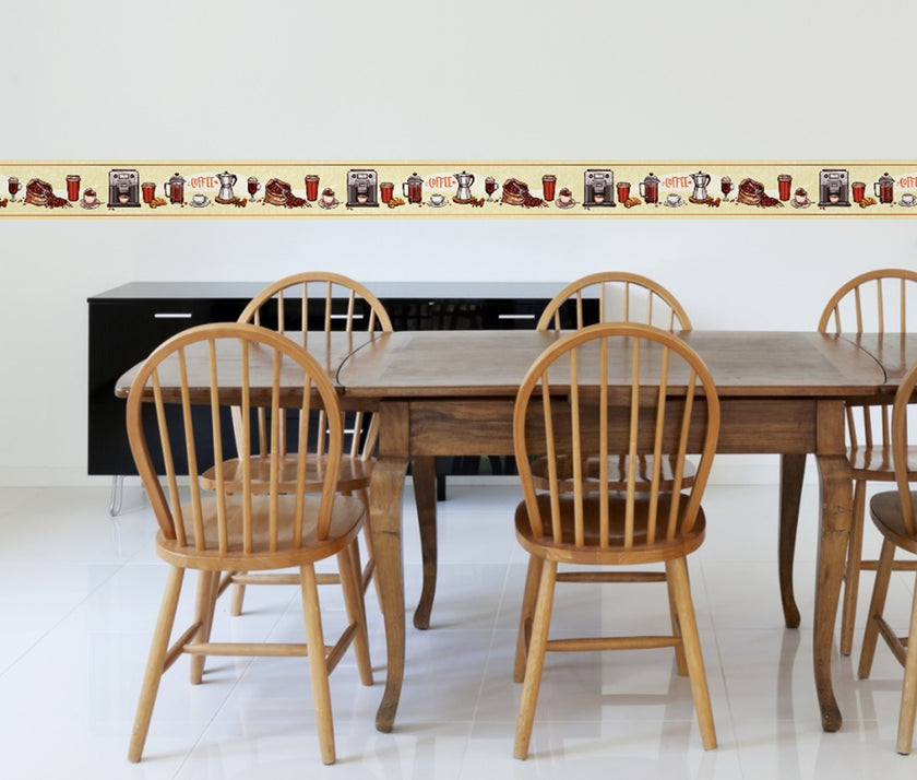 GB80021 Coffee Items Peel and Stick Wallpaper Border 10