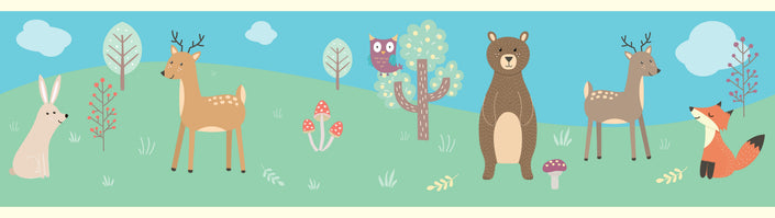 GB90031 Forest Animals Peel and Stick Wallpaper Border 10in or 8
