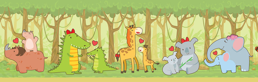 GB90051 Jungle Animals Peel and Stick Wallpaper Border 10