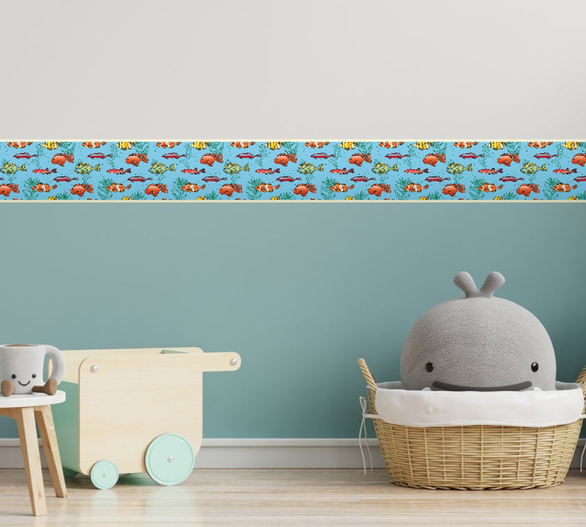 GB90061 Cartoon Fish Peel and Stick Wallpaper Border 10