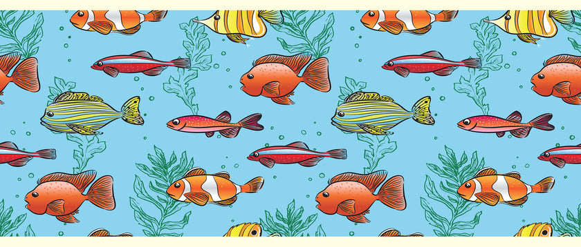 GB90061 Cartoon Fish Peel and Stick Wallpaper Border 10