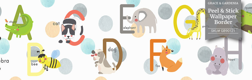 GB90121 Animal Alphabet Peel and Stick Wallpaper Border 10