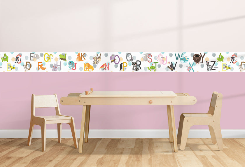 GB90121 Animal Alphabet Peel and Stick Wallpaper Border 10