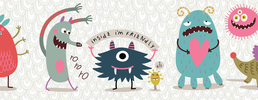 GB90131 Cuddly Monsters Peel and Stick Wallpaper Border 10