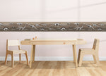 GB90240 Grace & Gardenia X-Ray Dinosaurs Peel and Stick Wallpaper Border 10in or 8in Height x 15ft Long, Brown Black White