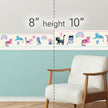 GB90260 Grace & Gardenia Colorful Cats Peel and Stick Wallpaper Border 10in Height x 18ft Long, Pink Blue Green Cream