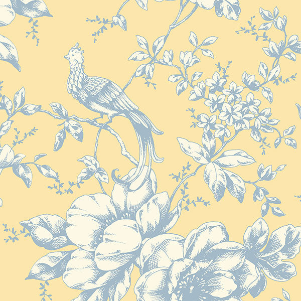 Patton GC29839 Floral Bird Toile Wallpaper, Beige