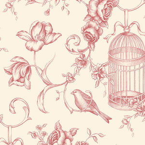 Patton GC29840 Floral Animal Toile Wallpaper, Beige