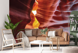 GM0010 Antelope Canyon Wallpaper Mural, Premium Peel and Stick Material, Wall Decoration For Living room, Bedroom and Offices, Orange Yellow