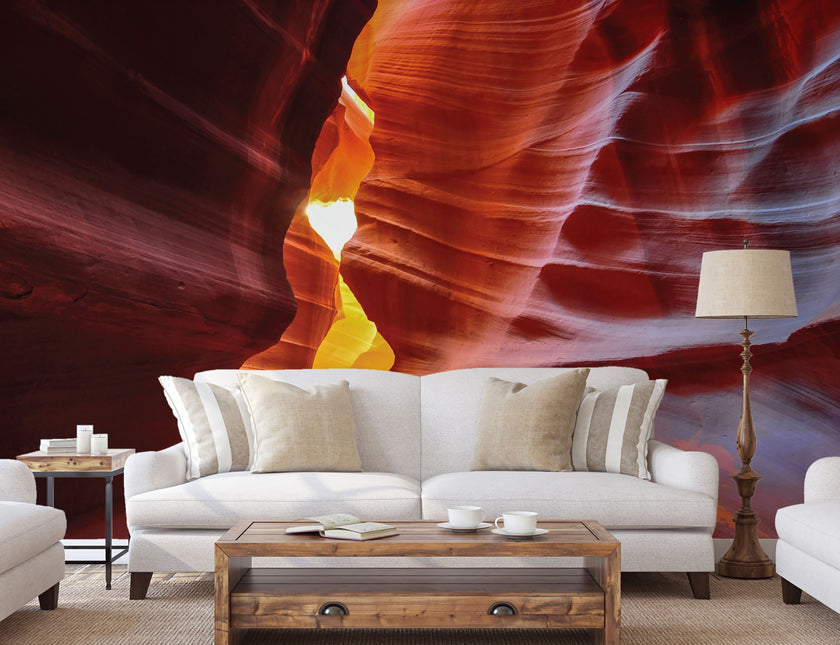 GM0010 Antelope Canyon Wallpaper Mural, Premium Peel and Stick Material, Wall Decoration For Living room, Bedroom and Offices, Orange Yellow