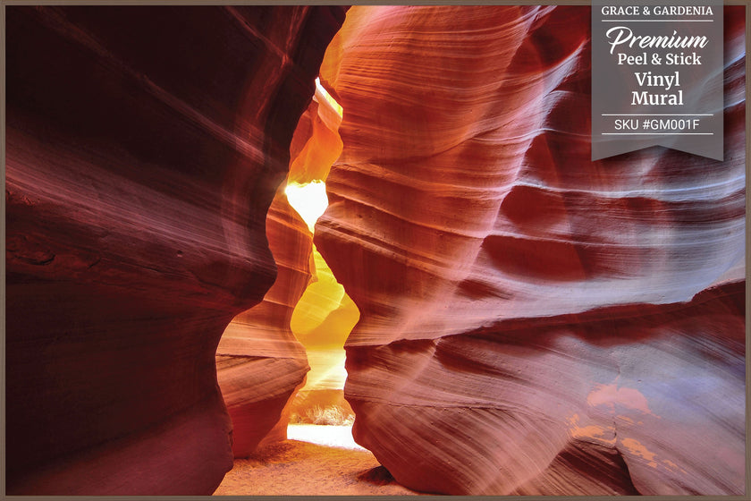 GM0010 Antelope Canyon Wallpaper Mural, Premium Peel and Stick Material, Wall Decoration For Living room, Bedroom and Offices, Orange Yellow