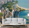 GM0030 Grace & Gardenia Chicago Lakeshore Drive Premium Peel and Stick Mural 13ft. wide x 10ft. height, Blue Green Gray