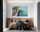 GM003F Grace & Gardenia Chicago Lakeshore Drive Premium Peel and Stick Mural 69 inch wide x 46 inch height Blue Green Gray