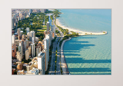 GM003F Grace & Gardenia Chicago Lakeshore Drive Premium Peel and Stick Mural 69 inch wide x 46 inch height Blue Green Gray
